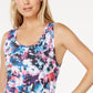 Ideology Women's Side Tie Dye Sleeveless Scoop Neck Tank Top Blue Size X-Small