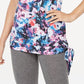 Ideology Women's Side Tie Dye Sleeveless Scoop Neck Tank Top Blue Size X-Small