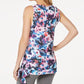Ideology Women's Tie Dye Side Tie Tank Top White Size XX-Large