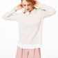 Charter Club Women's Layered Look Cashmere Sweater Brown Size X-Small