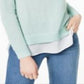 Charter Club Women's Layered Look Cashmere Sweater Blue Size Medium