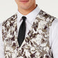 INC International Concepts Men's Slim Fit Botanical Suit Vest Brown Size X-Small