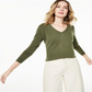 Charter Club Women's V Neck Cashmere Sweater Green Size Medium