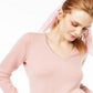 Charter Club Women's V Neck Cashmere Sweater Pink Size Small