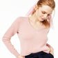 Charter Club Women's V Neck Cashmere Sweater Regular Pink Size X-Large