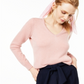 Charter Club Women's V Neck Cashmere Sweater Regular Pink Size X-Large