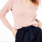 Charter Club Women's V Neck Cashmere Sweater Regular Pink Size X-Large