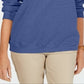 Karen Scott Women's Long Sleeve Crew Neck Sweater Blue Size Petite Small