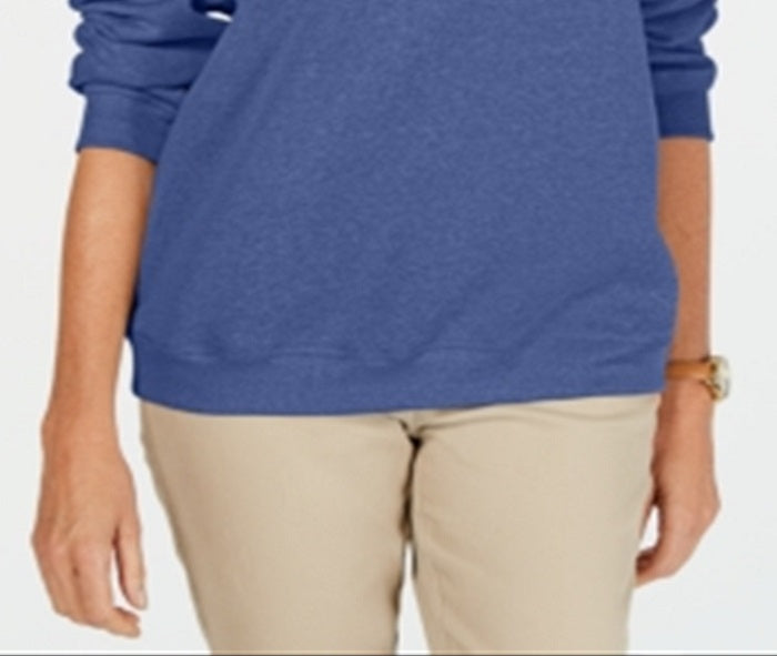 Karen Scott Women's Long Sleeve Crew Neck Sweater Blue Size Petite Small