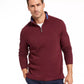 Club Room Mens Contrast Trim Collard 1/4 Zip Pullover Red Size Small