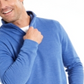 Club Room Men's Quarter Zip French Rib Pullover Sweater Blue Size Medium