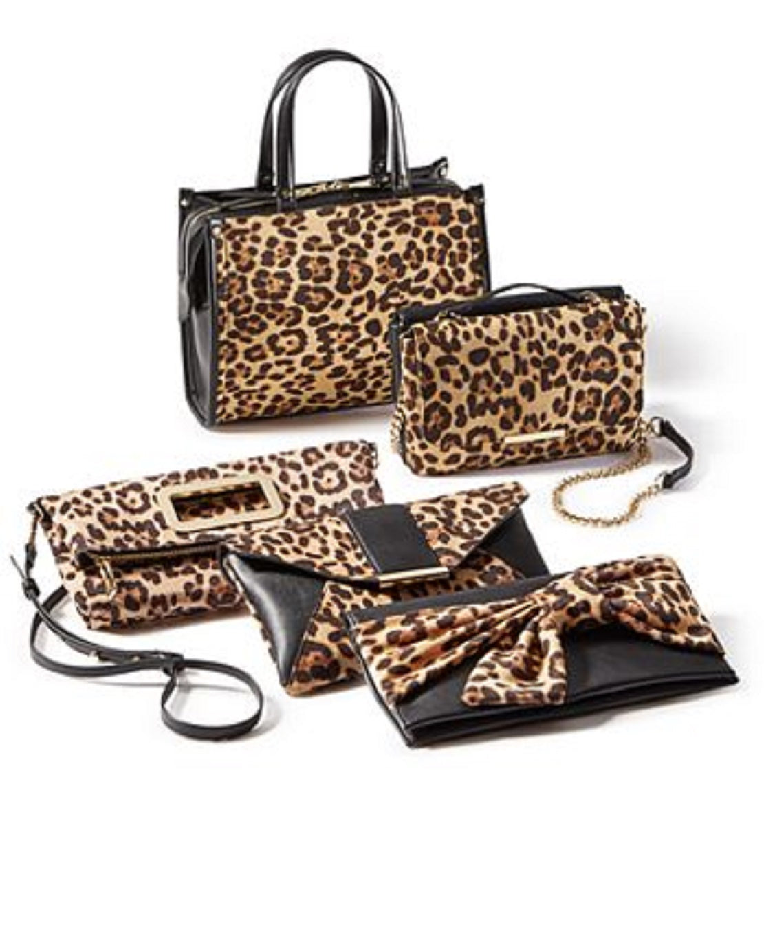 INC International Concepts Women's Luci Leopard Print Clutch Brown Size Regular