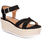 Material Girl Women's Brinny Faux Suede Ankle Strap Sandals Black Size 10 M