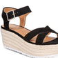 Material Girl Women's Brinny Faux Suede Ankle Strap Sandals Black Size 10 M