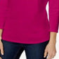 Charter Club Women's Pima Cotton Boat Neck Button Shoulder Top Pink Size XX-Large