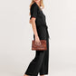 Style & Co Women's Short Sleeve V Neck Blouse Capri Jumpsuit Black Size Petite M