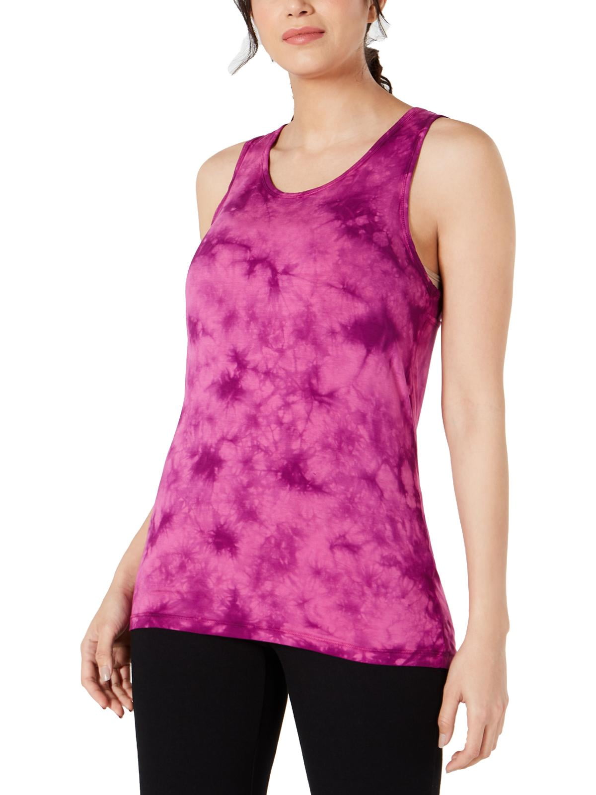Ideology Women's Tie-Dye Criss-Cross Back Tank Top Size L