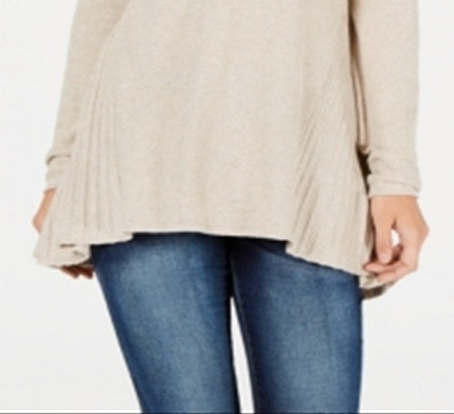 Style & Co Women's High Low Tunic Sweater Brown Size X-Small