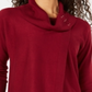JM Collection Women's Faux Wrap Cowl Neck Sweater Red Size Large