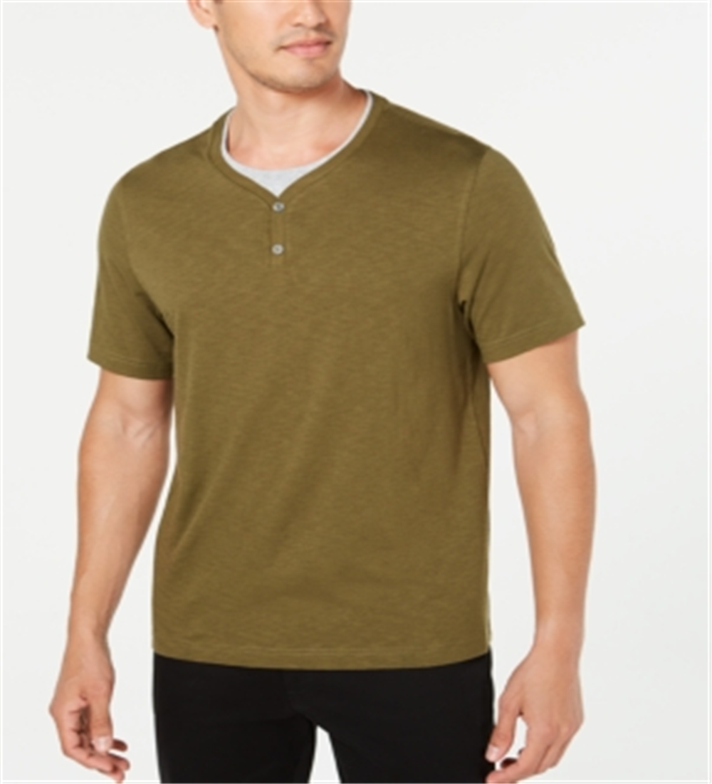 Tasso Elba Men's Layered Look T-Shirt Green Size Small