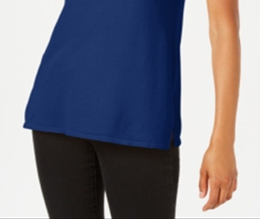 JM Collection Women's Sleeveless Mock Turtleneck Sweater Blue Size XX-Large