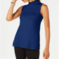 JM Collection Women's Sleeveless Mock Turtleneck Sweater Blue Size XX-Large