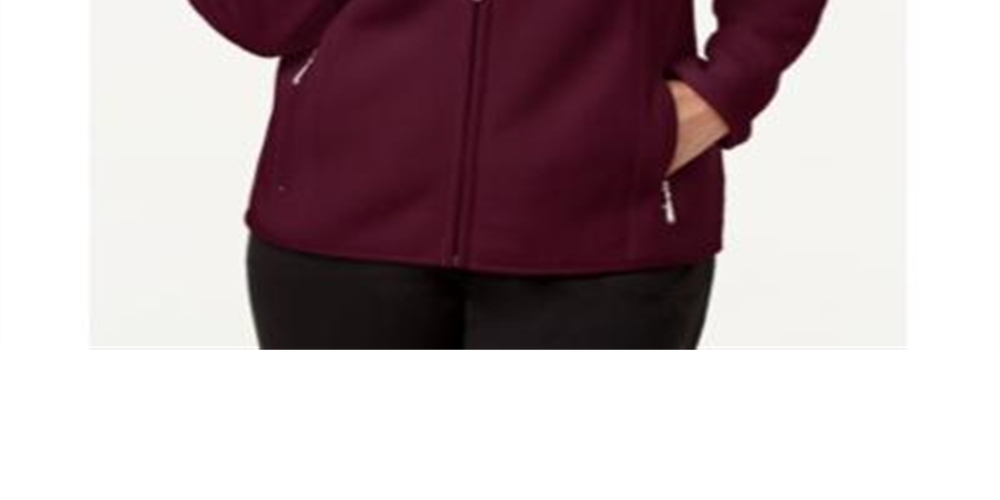 Karen Scott Women's Zeroproof Fleece Jacket Maroon Size Petite L