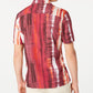 INC International Concepts Men's Regular Fit Tie Dyed Stripe Camp Shirt Pink Size XXX-Large