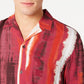 INC International Concepts Men's Regular Fit Tie Dyed Stripe Camp Shirt Pink Size XXX-Large