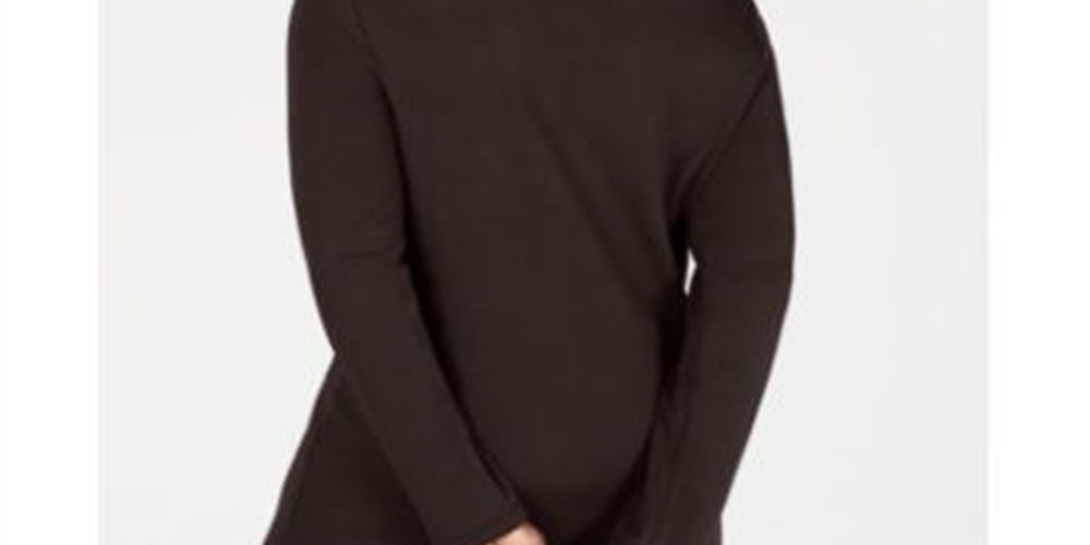 Karen Scott Women's Cotton Studded Open Front Cardigan Brown Size Small