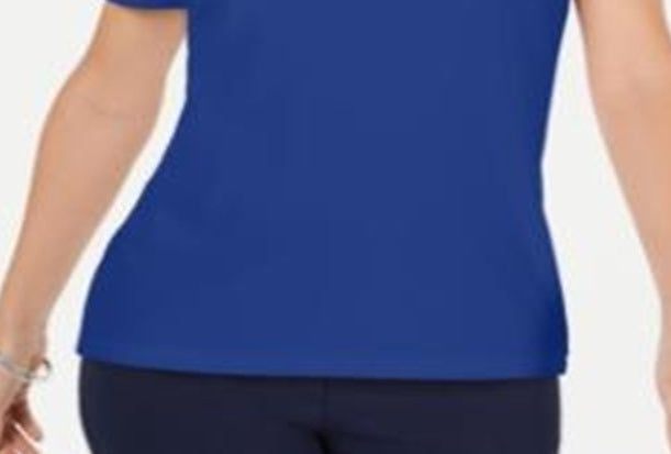 Karen Scott Women's Solid T-Shirt Blue Size X-Large