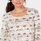 Karen Scott Women's Watercolor Scoop Neck Top Brown Size XX-Large