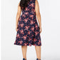 Charter Club Women's Printed Midi Dress Blue Size Medium