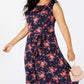 Charter Club Women's Printed Midi Dress Blue Size Medium