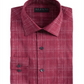 Alfani Men's Slim Fit Performance Stretch Modern Slub Print Dress Shirt Red Size M
