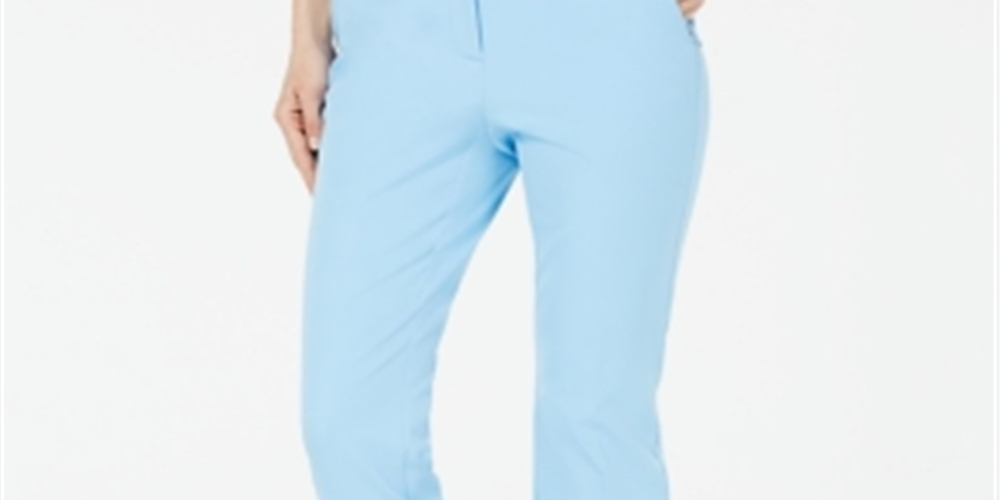 Alfani Women's Invisible Zip Capri Pants Blue Size 6