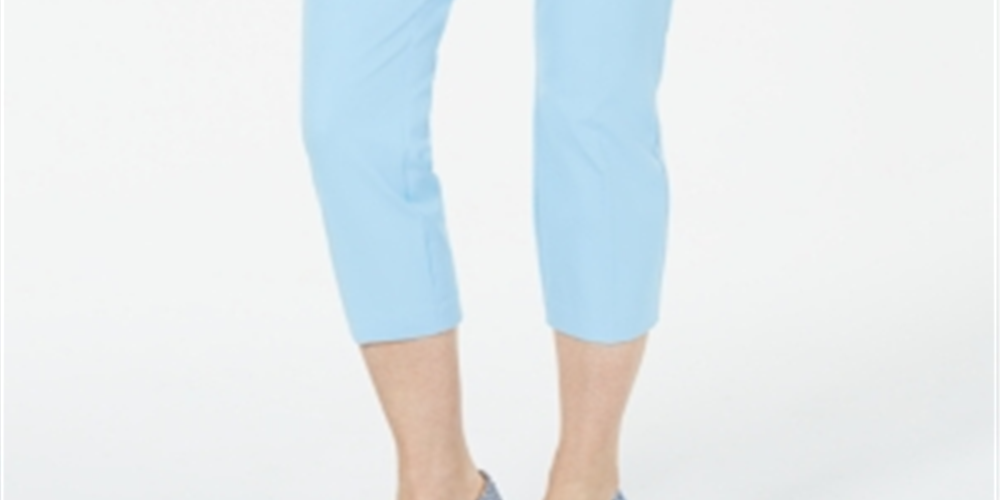 Alfani Women's Invisible Zip Capri Pants Blue Size 6