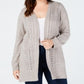 Karen Scott Women's Pointelle Open Front Cardigan Brown Size 2X