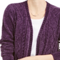 Karen Scott Women's Solid Long Sleeve Open Cardigan Sweater Purple Size Petite Large