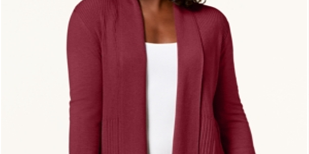 Karen Scott Women's Shawl Collar Cardigan Red Size X-Small