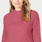 Karen Scott Women's Zip Back Mock-Neck Sweater Pink Size Medium
