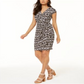 INC International Concepts Women's Printed Wrap Dress Black Size Petite Small