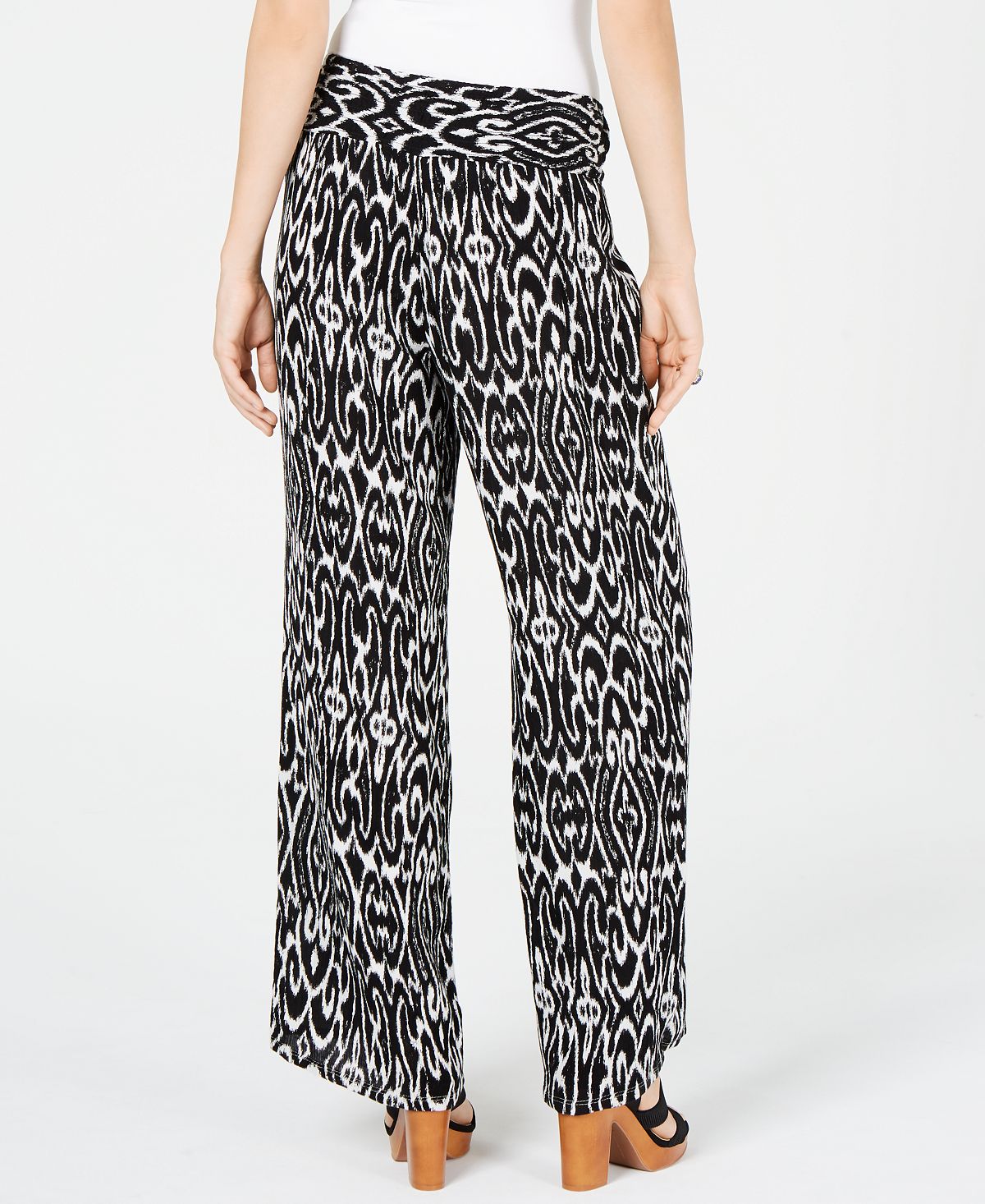 INC International Concepts Women's Printed Pants Black Size Small