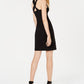 Bar III Women's Square Neck Crisscross Back Dress Black Size Medium