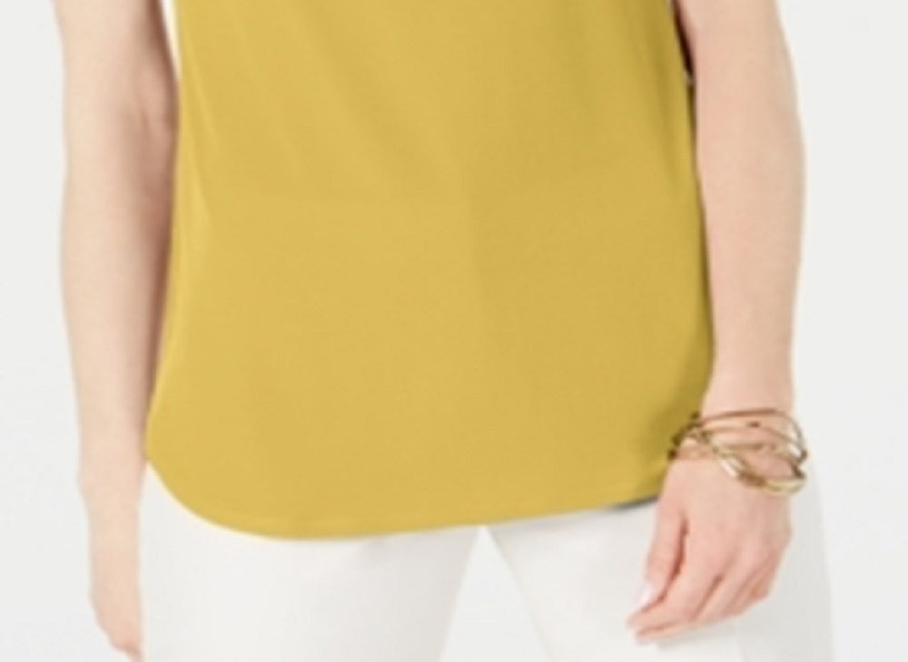 JM Collection Women's Sleeveless Zip Top Yellow Size Petite XL