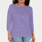 Karen Scott Women's Cotton Grommet Top Purple Size XX-Large