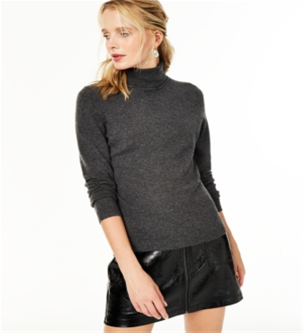 Charter Club Women's Cashmere Turtleneck Sweater Gray Size Medium