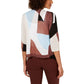 Alfani Women's Colorblocked Open Front Cardigan Blue Size Medium
