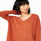 Charter Club Women's V Neck Pure Cashmere Sweater Brown Size X-Small