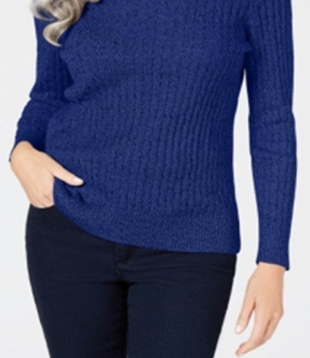 Karen Scott Women's Cotton Marled Knit Sweater Blue Size X-Small